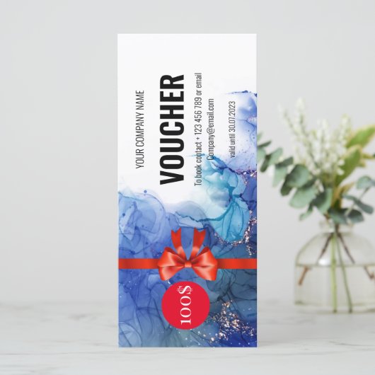 Carte Bleu Marbre chèque cadeau (Debout devant)