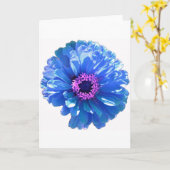 Carte Bleu marguerite bleu photo florale (Fleur jaune)