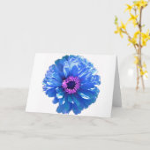 Carte Bleu marguerite bleu photo florale (Fleur jaune)