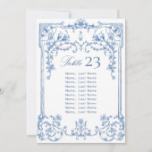 Carte Bleu Mariage Victorien Siège (Devant)