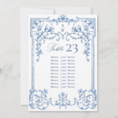 Carte Bleu Mariage Victorien Siège (Dos)