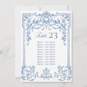 Carte Bleu Mariage Victorien Siège (Dos)