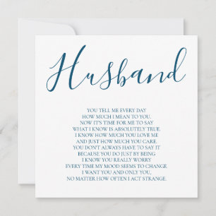 Carte Bleu Marine Pour Mon Mari Poème de Femme