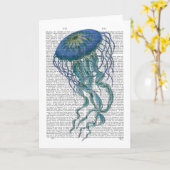 Carte Bleu méduse (Fleur jaune)