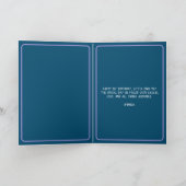 Carte Bleu mignon et violet Dinosaures Garçon 1er annive (Intérieur)