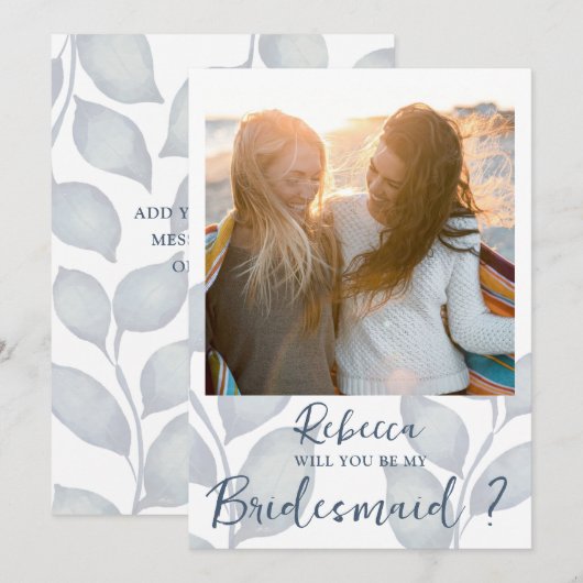 Carte Bleu Moderne Et Blanc Serez-Vous Ma Femme D'Accuei (Devant / Derrière)