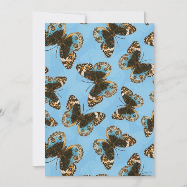 Carte Bleu motif papillon Pansy (Devant)