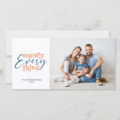 Carte Bleu Noël Joyeux Tout Vacances Photo (Devant)