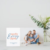 Carte Bleu Noël Joyeux Tout Vacances Photo (Debout devant)