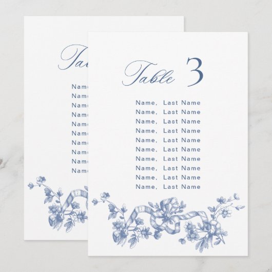 Carte Bleu Ornate Grace Victorian Siège Carte Cart (Devant / Derrière)