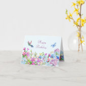 Carte Bleu pourpre Aquarelle Fleur fleur fleur heureux a (Fleur jaune)