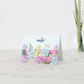 Carte Bleu pourpre Aquarelle Fleur fleur fleur heureux a (Dos)