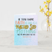 Carte Bleu pourpre Matthieu 17:20 Graine de moutarde (Fleur jaune)