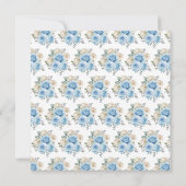 Carte Bleu Poussiéreux Fleurs Élégantes Argent Sweet Six (Dos)