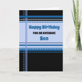 Carte Bleu Retro Son anniversaire (Devant)