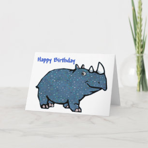 Carte Bleu Rhino Joyeux anniversaire