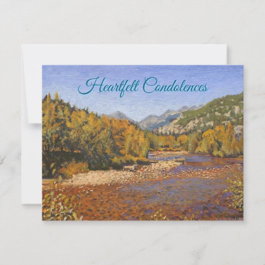 Carte Bleu Rouge Orange Vert Ruisseau en Automne (Devant)