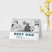 Carte Bleu rustique Meilleur Père Jour 3 Photo Collage (Fleur jaune)