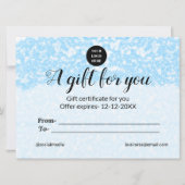 Carte bleu scintille ajouter logo nom de texte un certif (Devant)