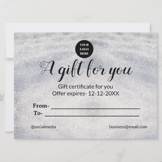 Carte bleu scintille ajouter logo nom de texte un certif (Devant)