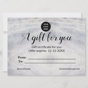 Carte bleu scintille ajouter logo nom de texte un certif