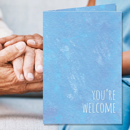 Carte Bleu simple Vous êtes Blanc de bienvenue