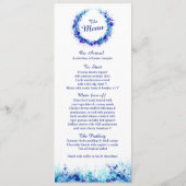 Carte bleu splat art wreath aquarelle (Dos)