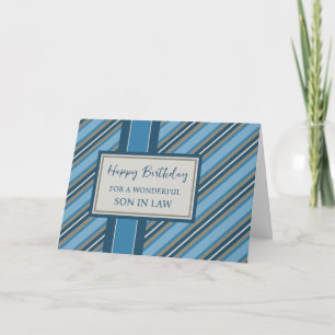 Carte Bleu Stripes Son en droit Anniversaire