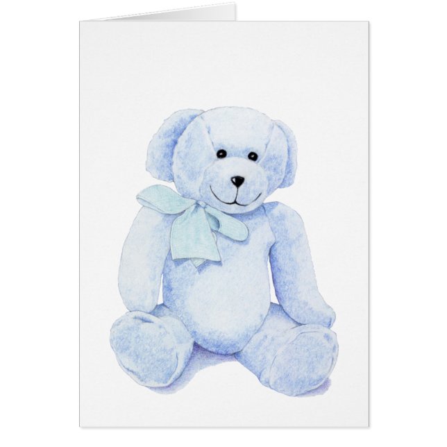 Carte Bleu Teddy Bear Blank (Devant)