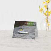 Carte Bleu Tit Oiseau Nourrir Pensée de vous (Fleur jaune)