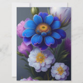 Carte Bleu vif, Imaginaire violet Fleurs de jardin (Devant)