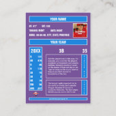 Carte Bleu/Violet Baseball - Statistiques Personna (Dos)
