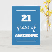 Carte bleue 21e anniversaire (Fleur jaune)