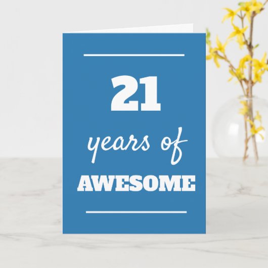 Carte bleue 21e anniversaire (Fleur jaune)