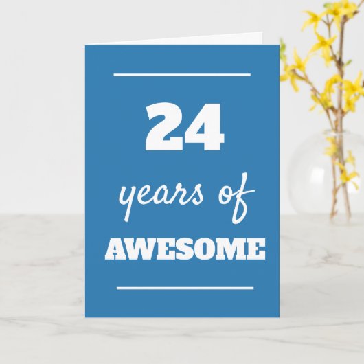 Carte bleue 24e anniversaire (Fleur jaune)