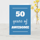 Carte bleue 50e anniversaire (Fleur jaune)