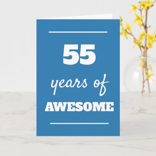 Carte bleue 55e anniversaire (Fleur jaune)
