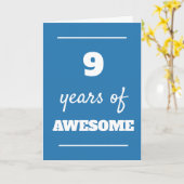 Carte bleue 9e anniversaire (Fleur jaune)