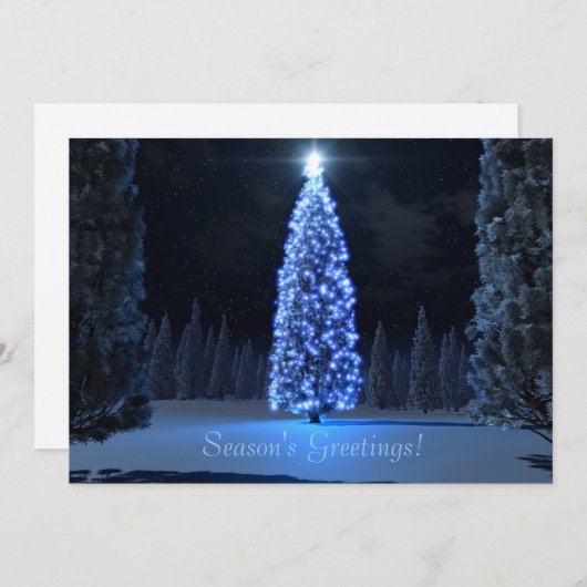 Carte bleue à plat de Noël (Devant / Derrière)