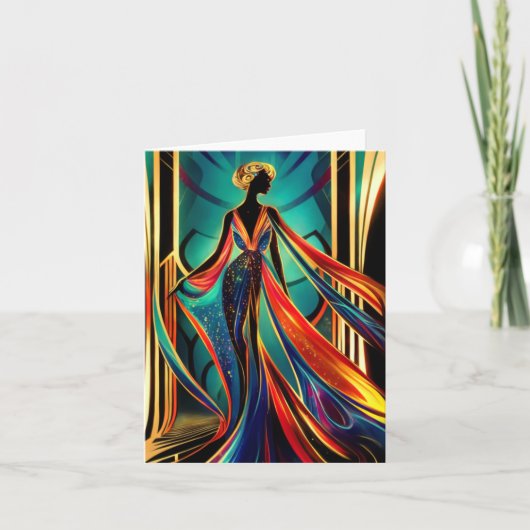 Carte bleue Art déco (Devant)