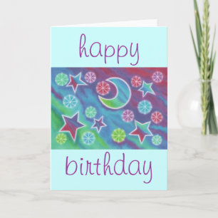 Carte bleue Bright Night 'happy anniversaire'
