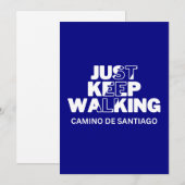 Carte bleue Camino de Santiago "Just Keep Walking" (Devant / Derrière)