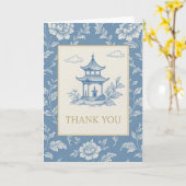 Carte bleue Chinoiserie (Fleur jaune)