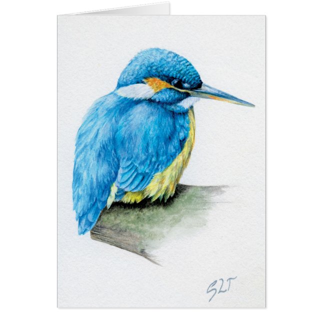 Carte bleue de beaux-arts de martin-pêcheur (Devant)