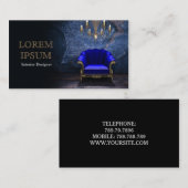 Carte bleue de chaise d'affaires de dessinateur (Devant / Derrière)