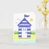 Carte bleue de la plage (Fleur jaune)