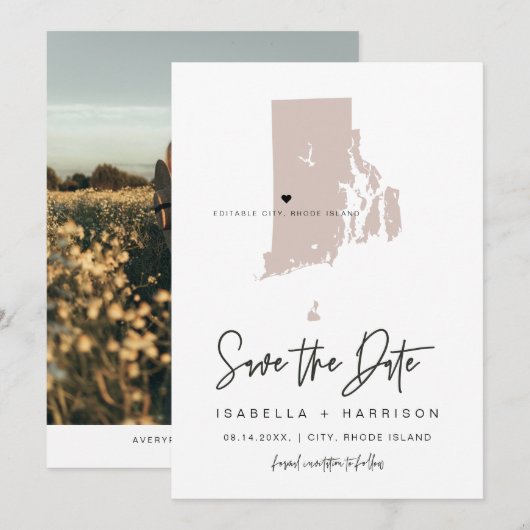 Carte Bleue de l'ÎLE DE QUINN RHODE Photo Enregist (Devant / Derrière)