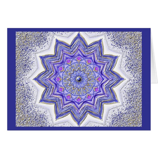 Carte bleue de Mandala 09 (Devant horizontal)