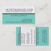 carte bleue de massage et de contact de spa (Devant / Derrière)