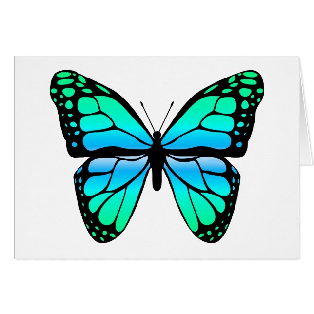 Carte bleue de papillon (Devant horizontal)